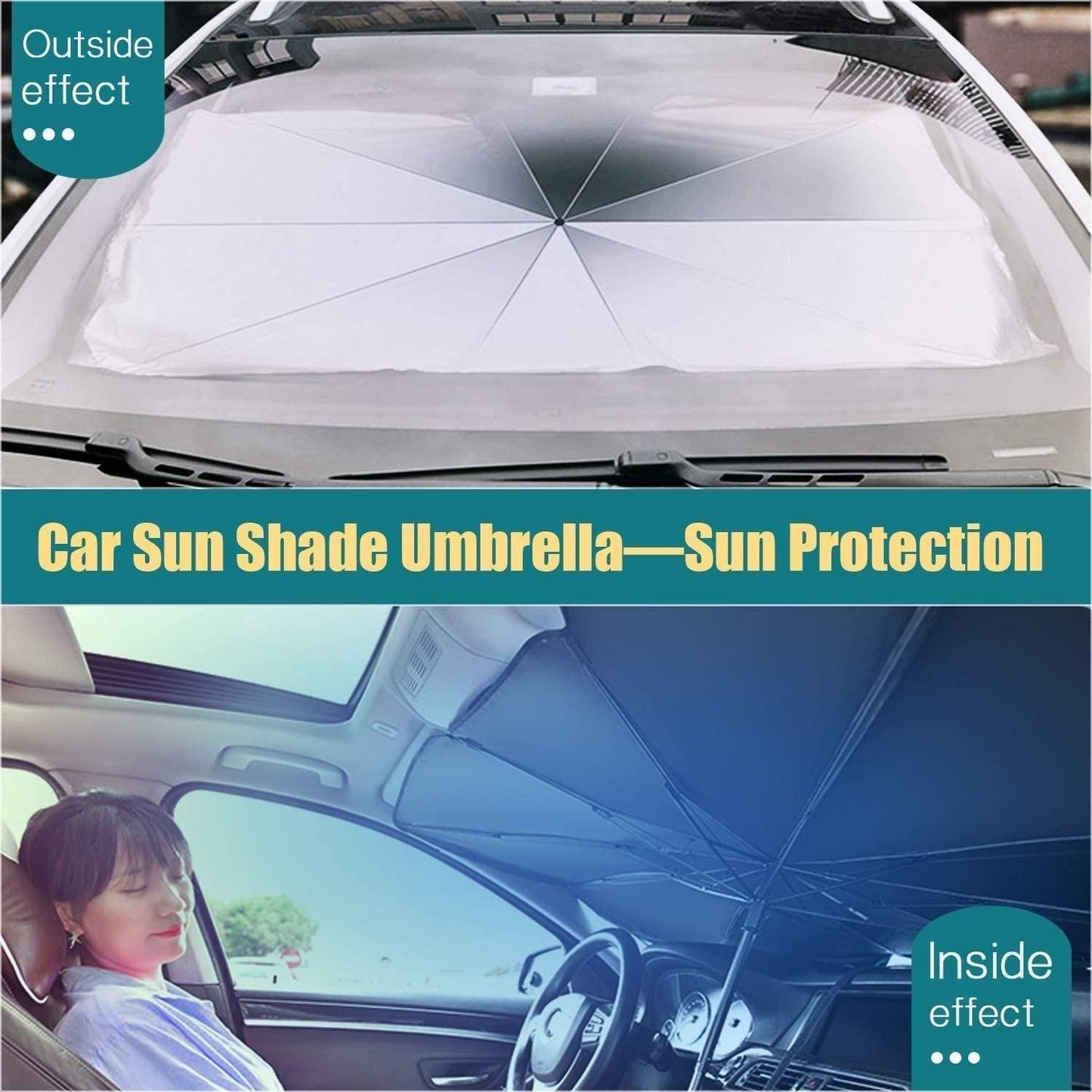 Foldable Car Windshield Sunshade Umbrella – UV & Heat Protection