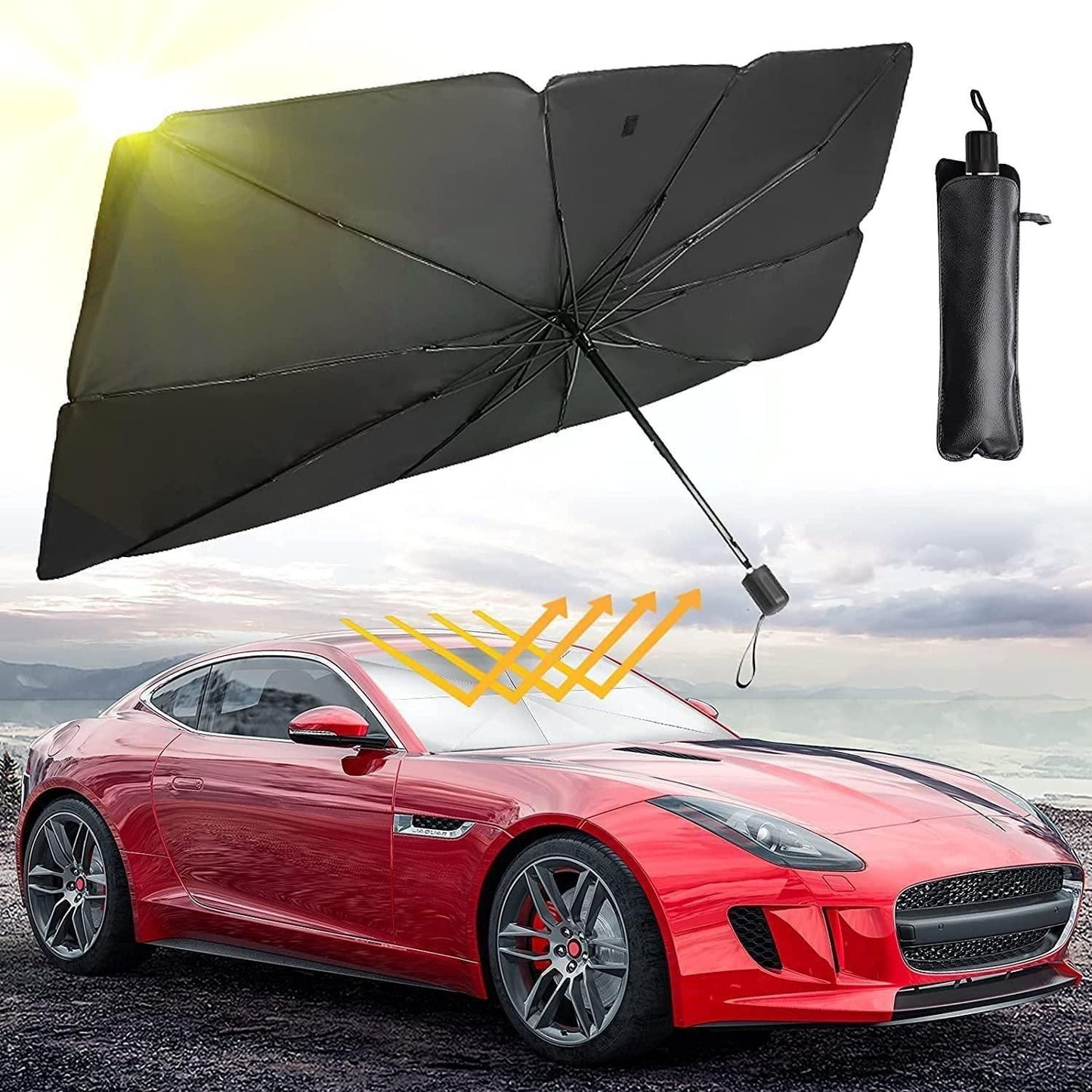 Foldable Car Windshield Sunshade Umbrella – UV & Heat Protection